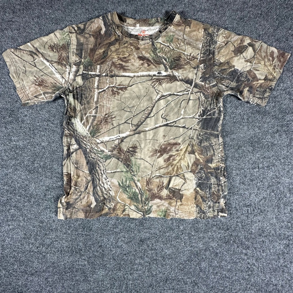 Game Winner T-Shirt Mens Size S Brown Realtree Camo Short Sleeve Hunting Tee